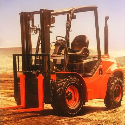 China Off Road Rough Terrain Four Wheel Drive Forklift Lifting Height 3000mm for sale