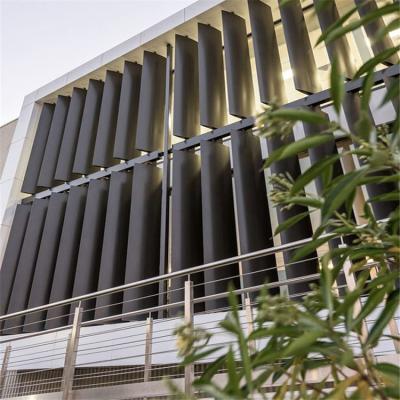 China 55x300 Fireproof Aluminum Sun Louver 2.5mm With Aerofoil Louver Blades for sale