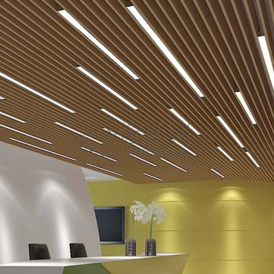 China Netted Mahogany Grain Color metal Baffle Ceiling U Shaped for sale
