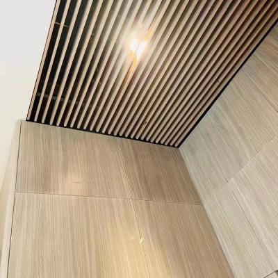 China 3.85mm Metal Building Facades Wooden Grain Aluminum Solid Panel Timber Looking for sale