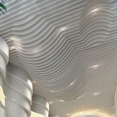 China Acoustic Ceiling Metal Building Facades Aluminum Baffle Wave Ceiling for sale
