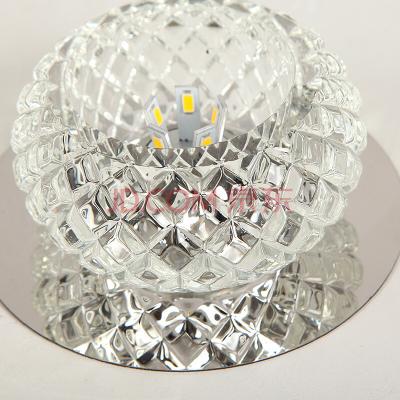China 100mm Diameter LED Ceiling Light Lumen 9W Stamped Aluminum Crystal Lampshade for sale