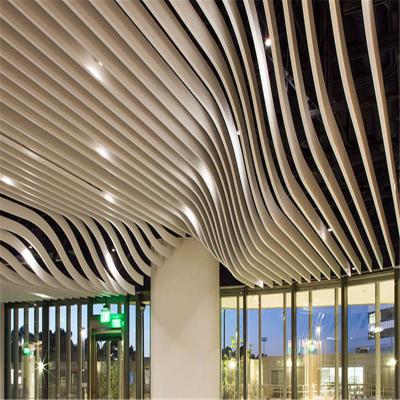 China Wood Grain Color Aluminum Wave Baffle Blade 3mm For Walls And Ceilings for sale