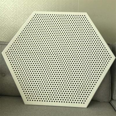 China Customized Metal False Acoustic Ceiling Tile Perforated Clip In Hexagonal en venta