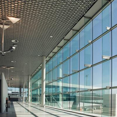 China Sound Absorption Fireproof Aluminum Grid Ceiling For Walkways Trestles for sale