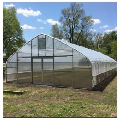 China Polycarbonate Tunnel Greenhouses With Climate Control Galvanized Steel Frame for sale