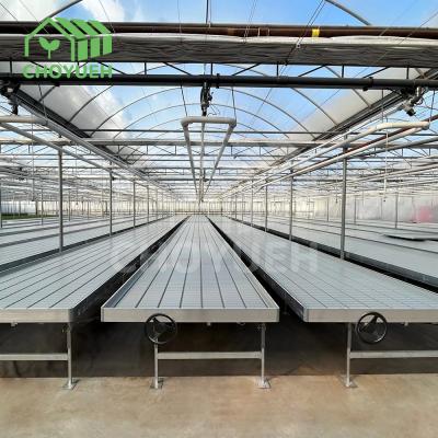 China Hydroponic Trays Greenhouse Benches Ebb And Flow Rolling Benches 3mm for sale