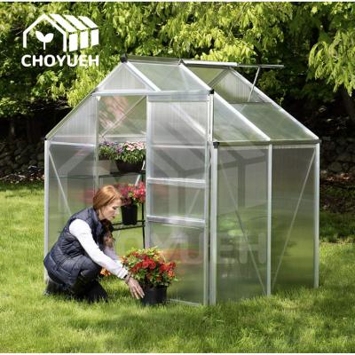 中国 Aluminum Gable Roof Garden Greenhouse with UV Protection Snow / Wind Protection Ventilation Window 販売のため
