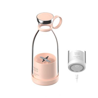 Quality Portable Rechargeable USB Blender Juicer 350ml 4 Blades Pink Mini Electric for for sale