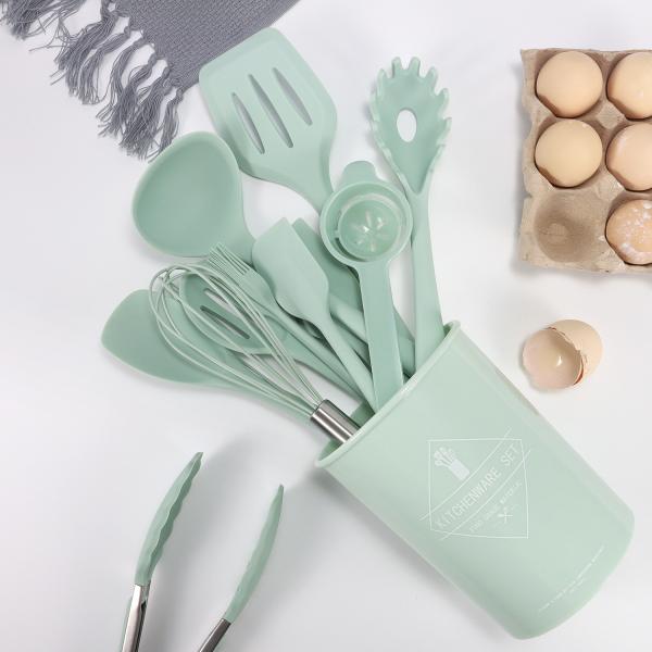 Quality Kitchen Silicone Spatula Set with Storage Bucket 12-Piece Baking Cookware Non for sale