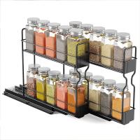 Quality Customized Logo Kitchen Spice Bottle Jars 2 Layers Slide Storage Rack for Home for sale