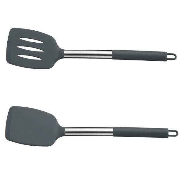 Quality Cooking Essentials Non-Stick Spatula and Leaking Spoon Set with Stainless Steel for sale