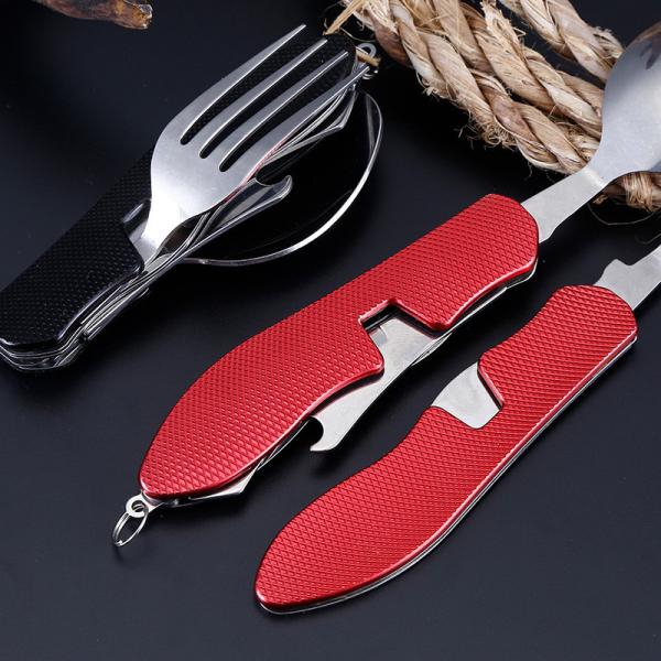 Quality Foldable Camping Utensil Set Stainless Steel Spoon Fork Knife for Outdoor for sale