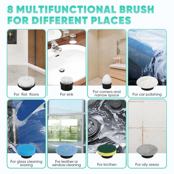 Quality Electric Spin Scrubber Cordless Bath Tub Kitchen Cleaner Brush for Household for sale