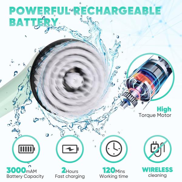 Quality Electric Spin Scrubber Cordless Bath Tub Kitchen Cleaner Brush for Household for sale