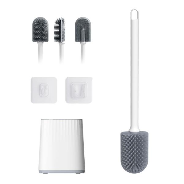 Quality TPR Round Plastic Cleaning Brush Toilet Brush Holder Set for Superior Bathroom Hygiene for sale