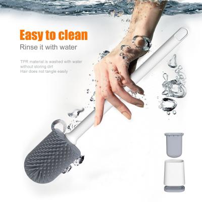 Quality TPR Round Plastic Cleaning Brush Toilet Brush Holder Set for Superior Bathroom for sale