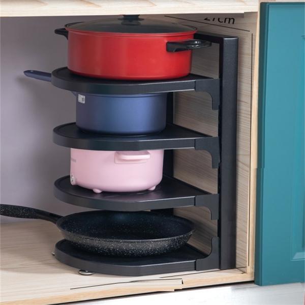 Quality Carbon Steel Kitchen Cabinet Organizer Adjustable Pot Rack for Under Cabinet Storage for sale