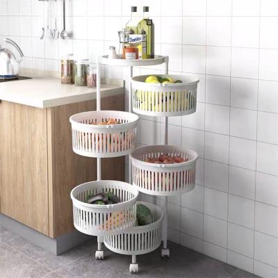 Quality Multifunctional Design PP Material Metal Rotating Kitchen Shelf Rack for Home for sale