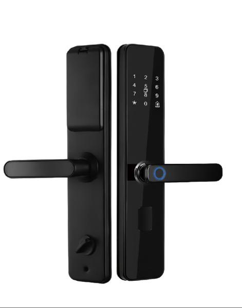 Quality Outdoor Security Digital Door Handle with Tuya Ttlock and Fingerprint Recognitio for sale