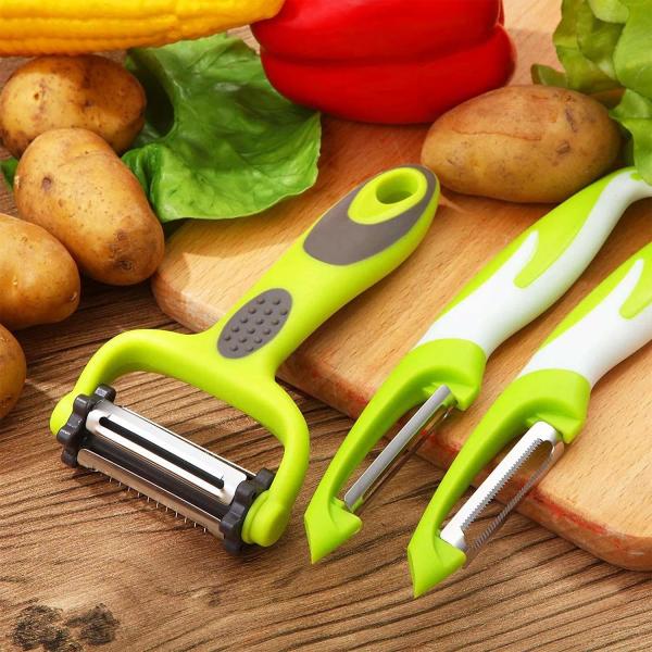 Quality Custom Logo Stainless Steel Fruit Potato Julienne Vegetable Paring Peeler 19*2.5 for sale