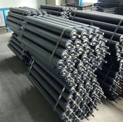 China Carrying Roller Idler Frame Rubber Impacting Rollers Conveyor Spare Parts for sale