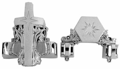 China Funeral Handle And Fittings Coffin Corner 12# S In Silver Color And Pp Material for sale