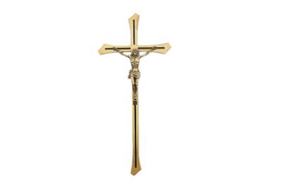 China Tombstone Hardware Coffin Crucifix , Bronze Color Traditional Crucifix for sale