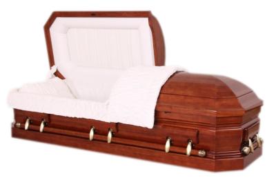 China Poplar Material Funeral Coffins And Caskets SWC08 With Crepe Interior for sale