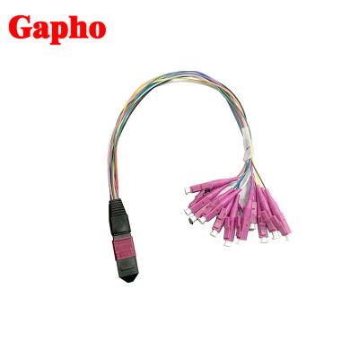 China Flat / Round Fiber Optic Patch Cables , MPO / MTP 12 core Ribbon Fiber Cable for sale