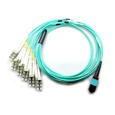 China Cordón de remiendo de la fibra de la base de MPO MTP LC 12 para el estante/el panel de la red en venta