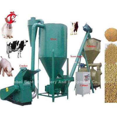 China Hammer Feed Mill Machine With Crusher And Mixer For Poultry Animal Farm 220V 6KW Ada en venta