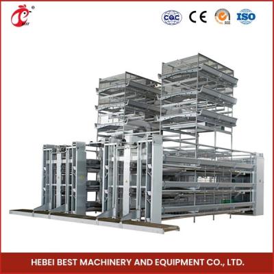 Chine Bird Friendly Galvanized Steel Cage System For Layer Farming Rose à vendre