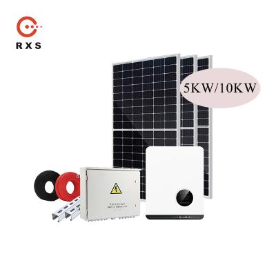 China OEM 5KW de Rixin en panel solar de la Sistema Solar 400w de la rejilla el mono con el inversor solar en venta