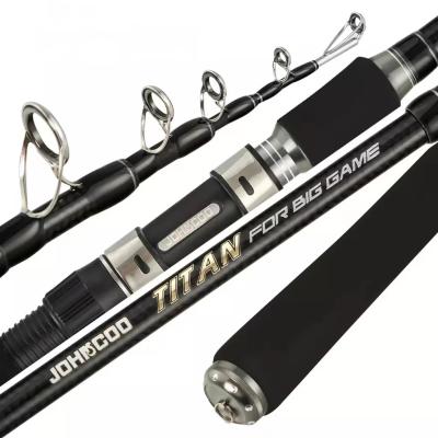 China Big Game Telescopic Fishing Pole Super Hard 2.4M 2.7M Collapsible Fishing Rod for sale