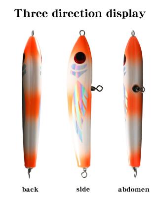 China 90g Bass Pencil Fishing Lure Kit Bait Pencil Wooden Stickbaits Trolling Floating Lure for sale