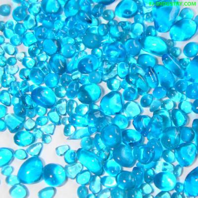 China 2-4mm AQUA Blue Glass Beads for Swimming pool for sale