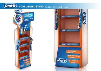 China Store B-flute Flooring Type Corrugated Stand for Commodity Retail for sale