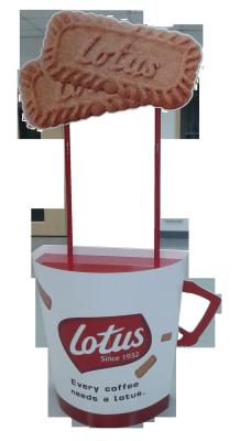 China Biscuit Cookies Sale Creative Design Cardbard display Stand Display Rack with A big Header for sale
