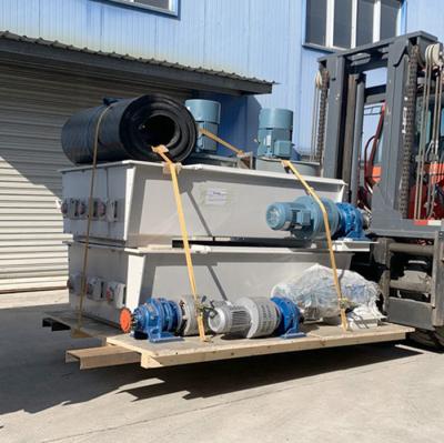 China 6000mm Wood Pellet Three Shaft Screw Inclined Belt Conveyor For Wood Chips for sale