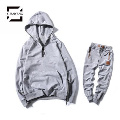 China Antibacterial Hooded Zipper Sportswear Casual 100% Cotton Hip HopTracksuit Men for sale