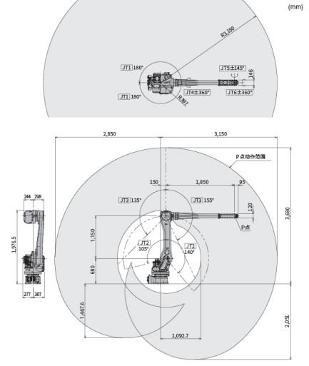 Quality RS015X Six Axis Robot Arm Kawasaki Load Capacity 15kg Celling Mounting for sale