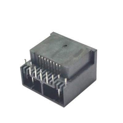 China o PWB do conector de rj45 8p8c levanta o tipo conector da placa do dissipador do apptional do diodo emissor de luz de rj45 8pin à venda
