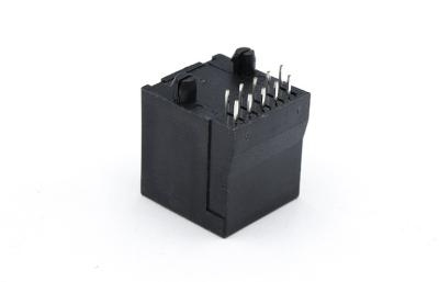 China Conector pin de la buena calidad rj45 10 de la fuente de la fábrica con el Por-agujero de la entrada del top del negro en venta