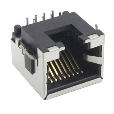 China 90 Degree RJ45 Female Adapter With Sink Plate 8.6 Single Port Shielding On for sale