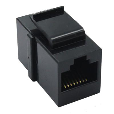 China Low Profile RJ45 Female Adapter 16.13 Mm Height PBT Black Fully Plastic for sale