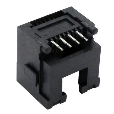 China Sink Plate RJ45 Modular Jack Tab Down Without Leds 8.6 Single Port 1x1 On 90 Degree for sale