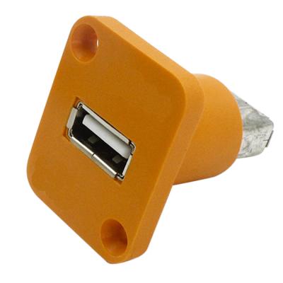 China Hembra al acoplador femenino/al adaptador del USB 2.0/3.0 con el agujero de la parada y del tornillo del panel en venta