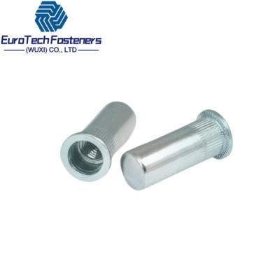 China SUS304 Cylindrical Flat Head Open Rivet Nut Stainless Steel Knurled  M6x14 5 A2 for sale