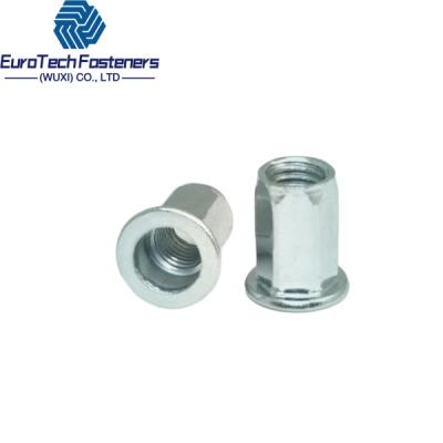 China M6 M4 Steel Full Hex Flat Head Full Hexagon Rivet Nuts Connector Insert Joint  M3 M4 M5 M6 for sale